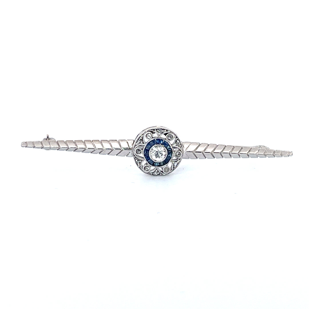 Pince cravate diamants et saphirs