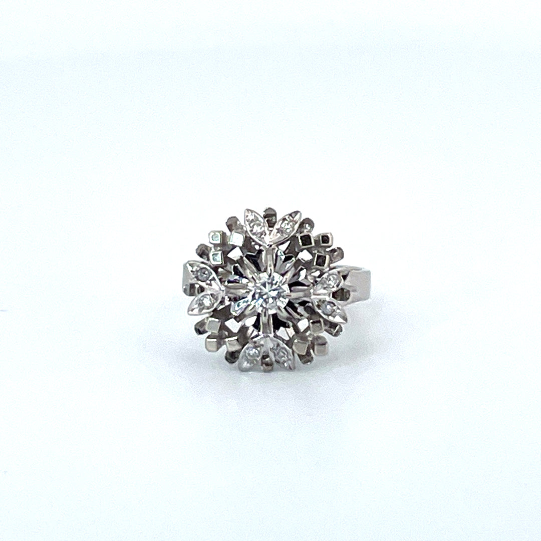 Bague marguerite et losanges