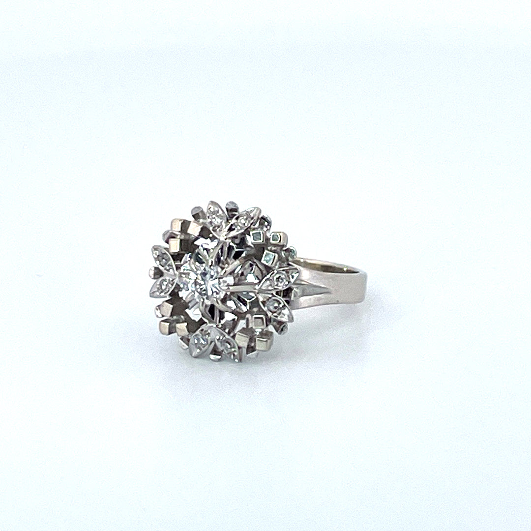 Bague marguerite et losanges