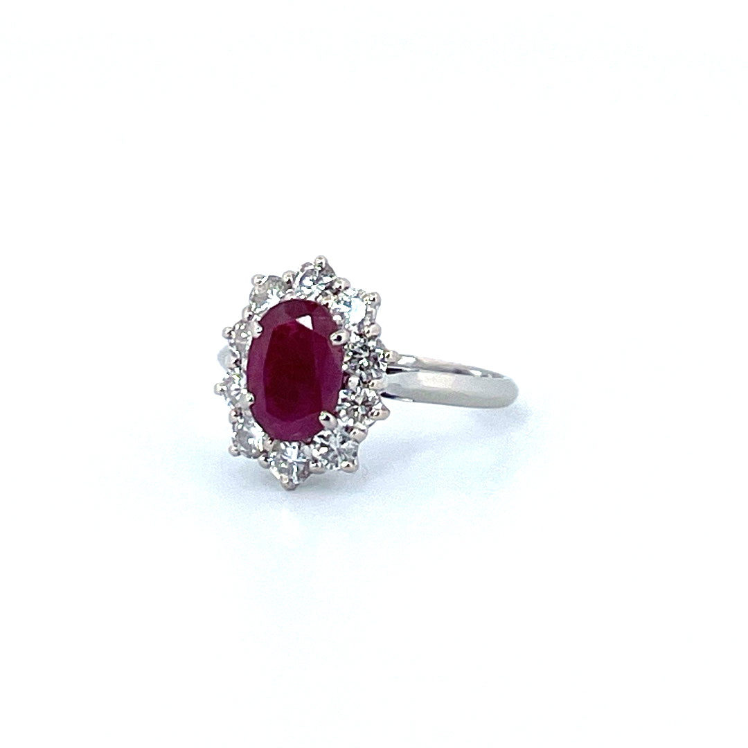 Bague pompadour rubis
