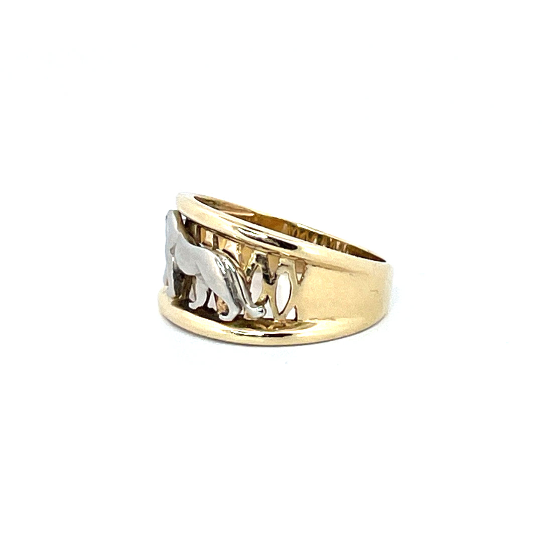 Bague "Panthère" - Or jaune 750 et or gris - 6,04gr