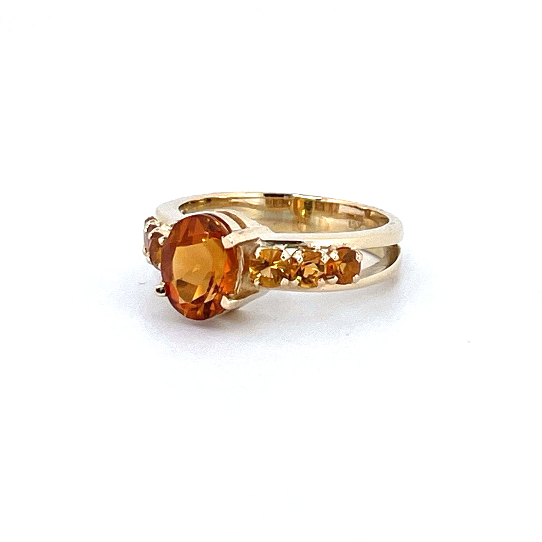 Bague "Madère de der" - Or jaune 750 et citrines oranges de 2,13 carats - 6,74gr