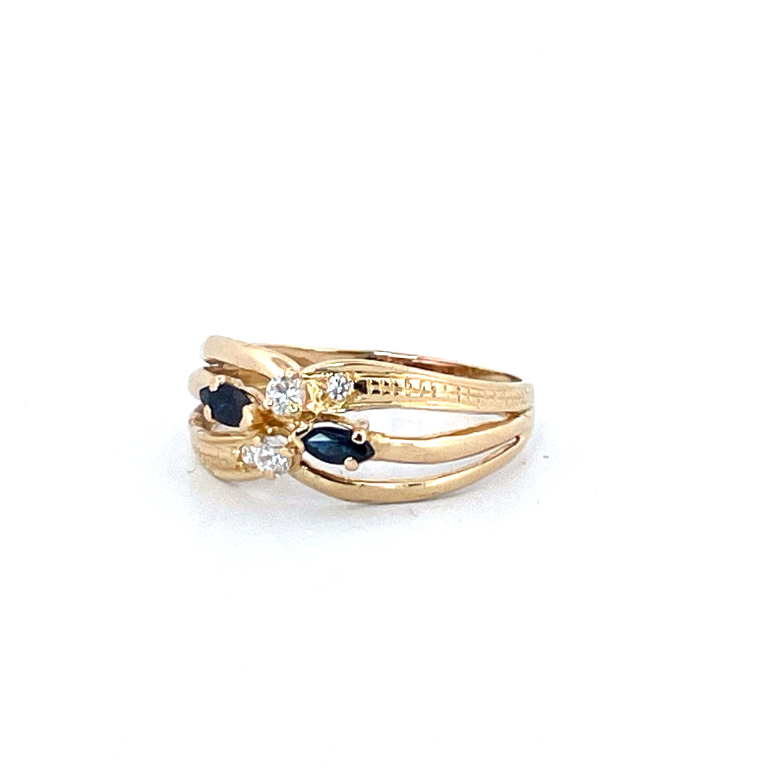 Bague "Ils se croisent" - Or jaune 750