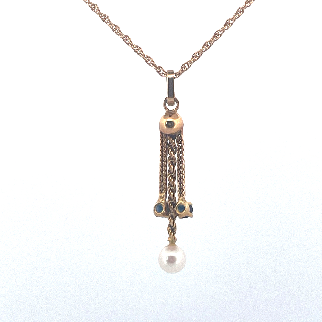 Chaîne double forçat, avec un pendentif constitué de trois chaînettes. – Image 3