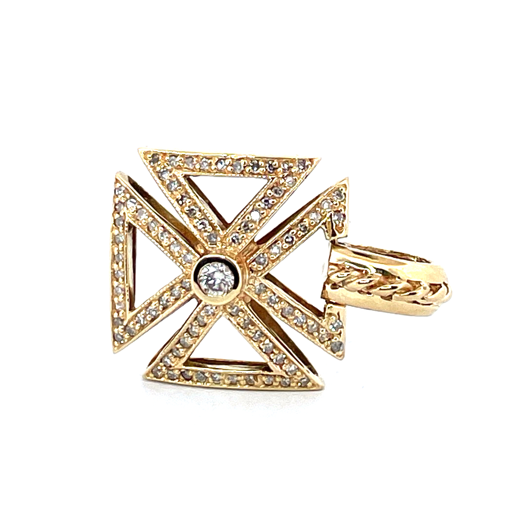 Pendentif en forme de croix stylisée aux branches évasées, de type croix pattée moderne. – Image 4