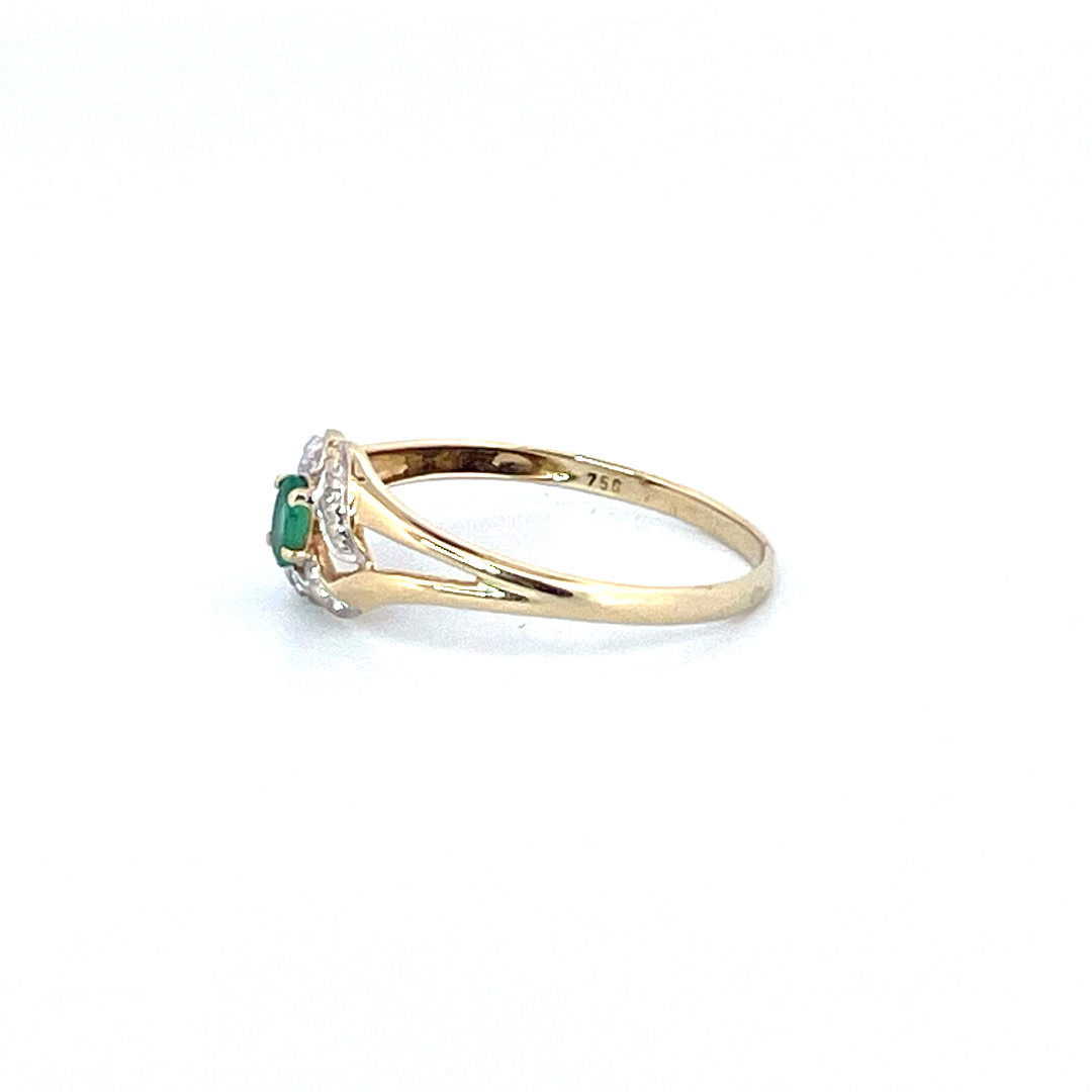 Délicate bague avec une émeraude centrale en bon état – Image 4